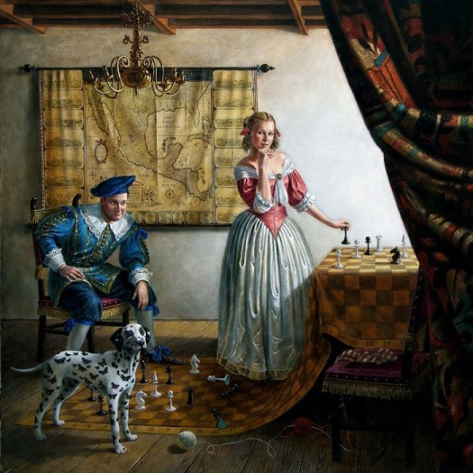 Portrait of Mr and Mrs Paul Cass in Vermeers Interior.jpg